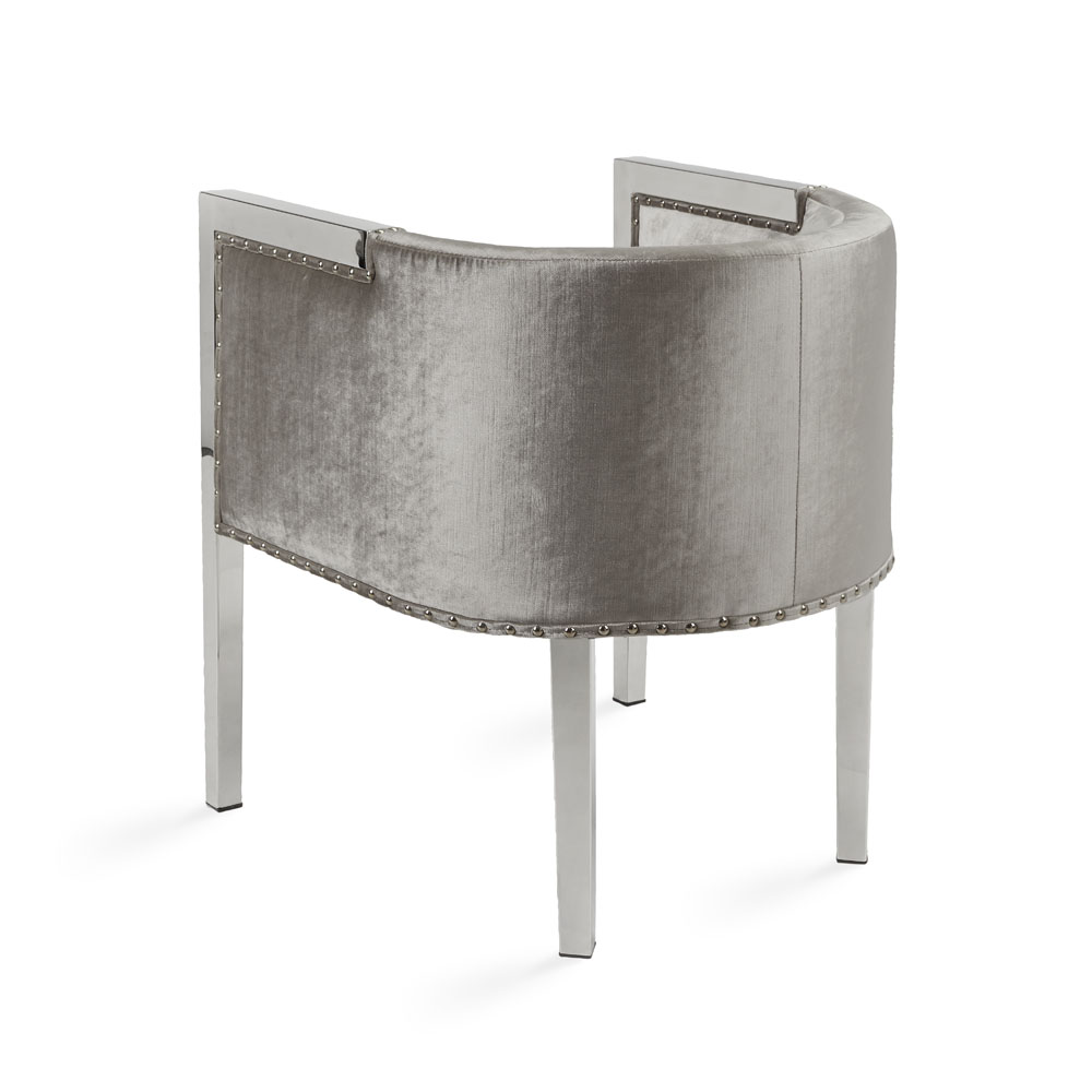 Elvis Accent Chair: Grey Velvet